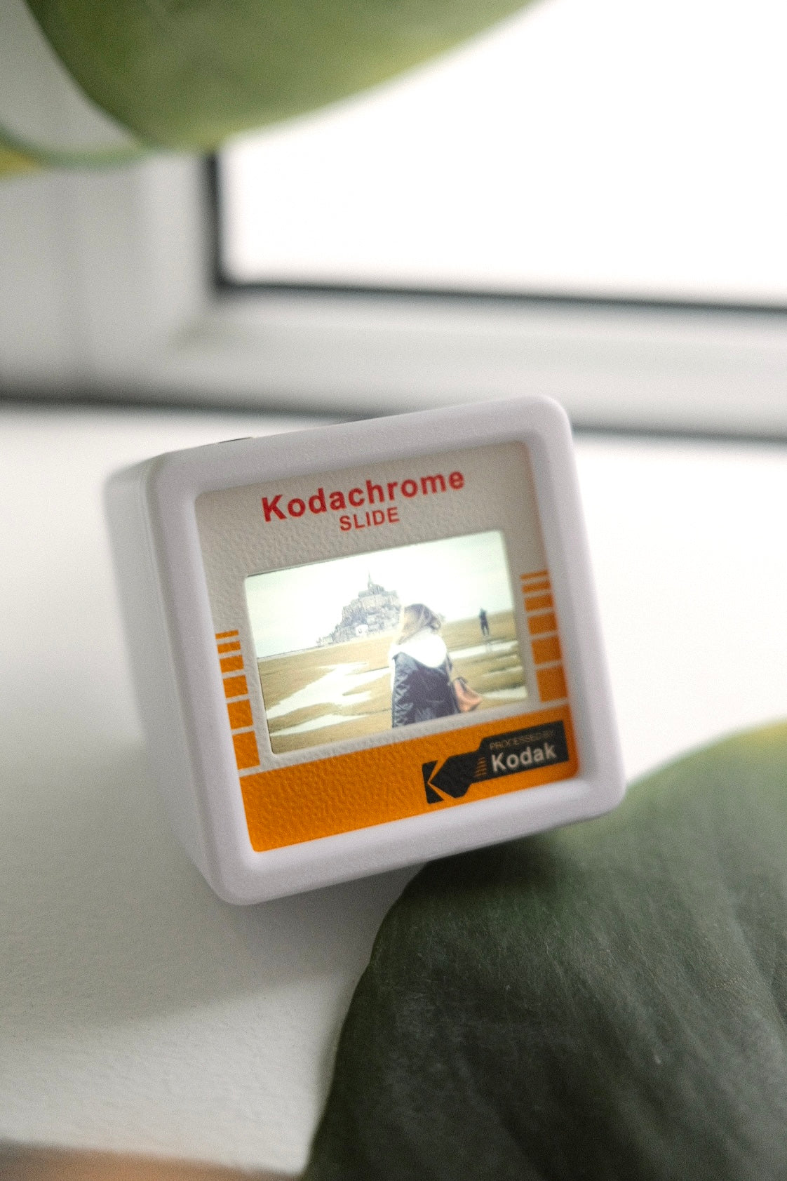 Customised vintage photo print with baby TV display