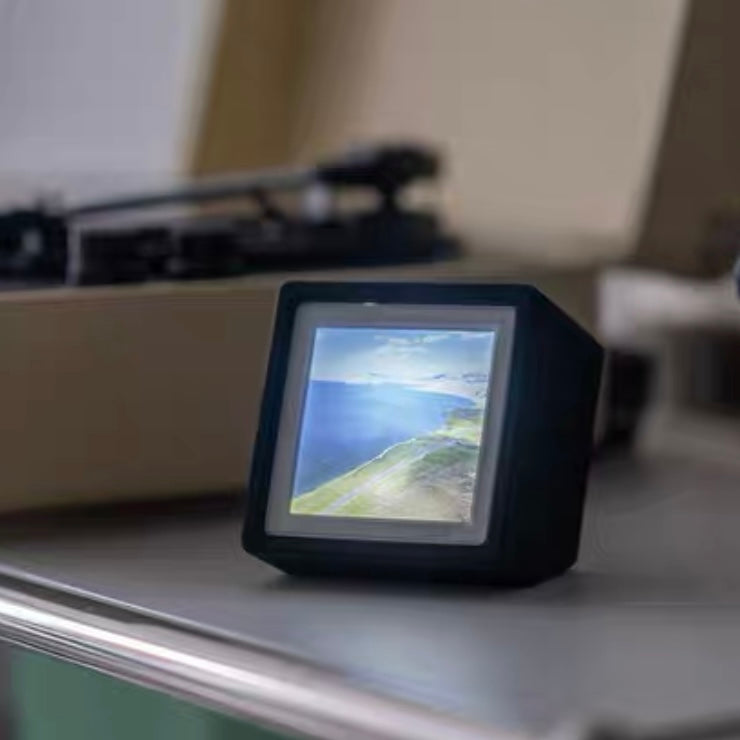 Customised vintage photo print with baby TV display