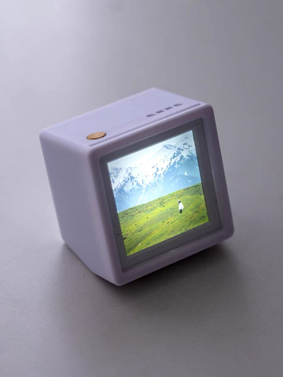 Customised vintage photo print with baby TV display