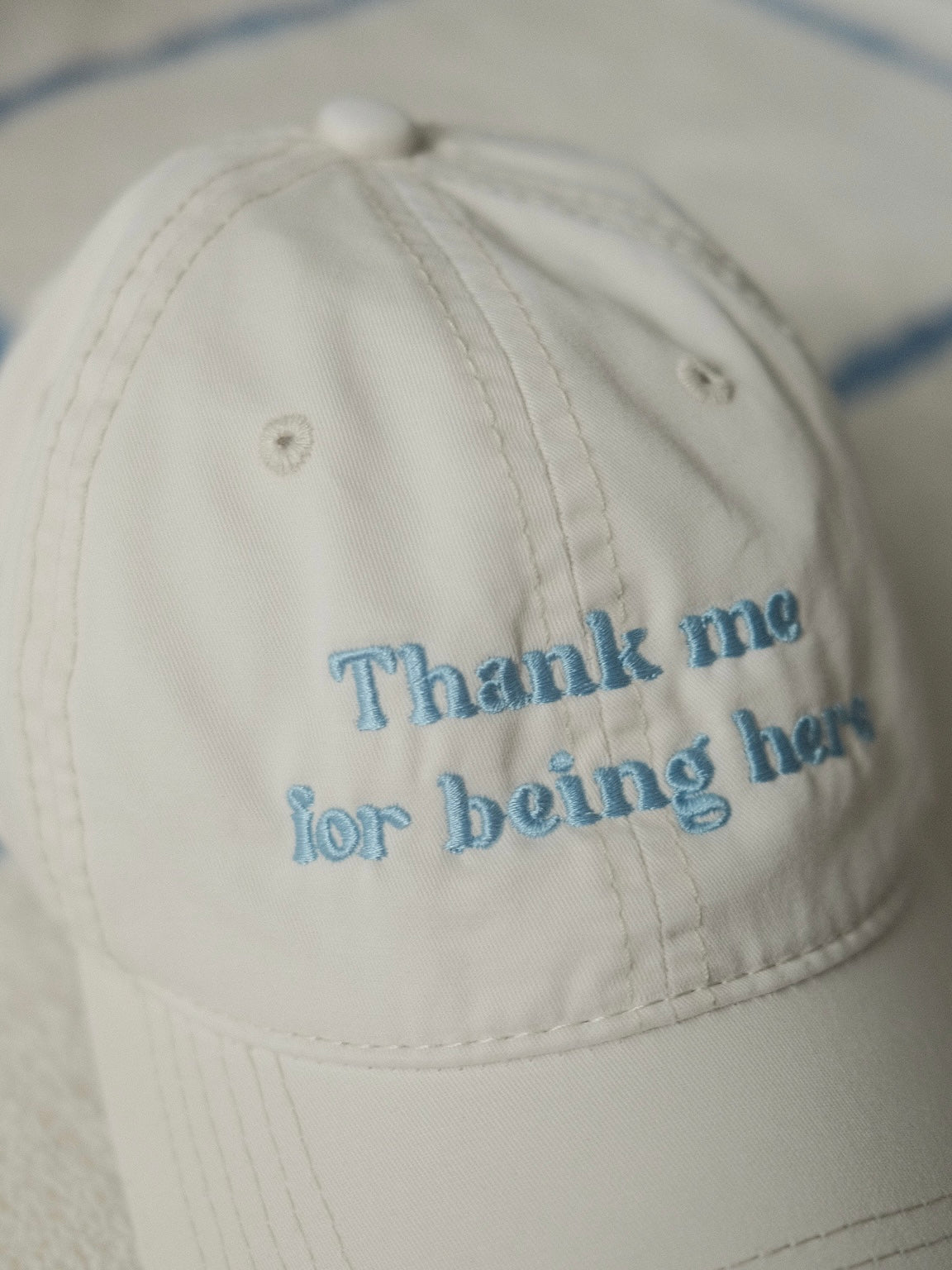 "Thank me for being here" embroidery cap