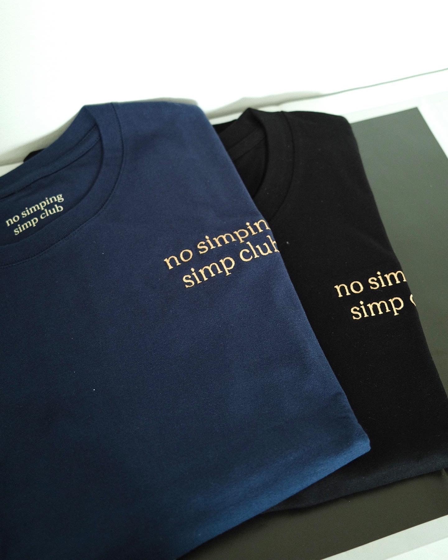 No simping simp club logo t-shirt | Ink blue