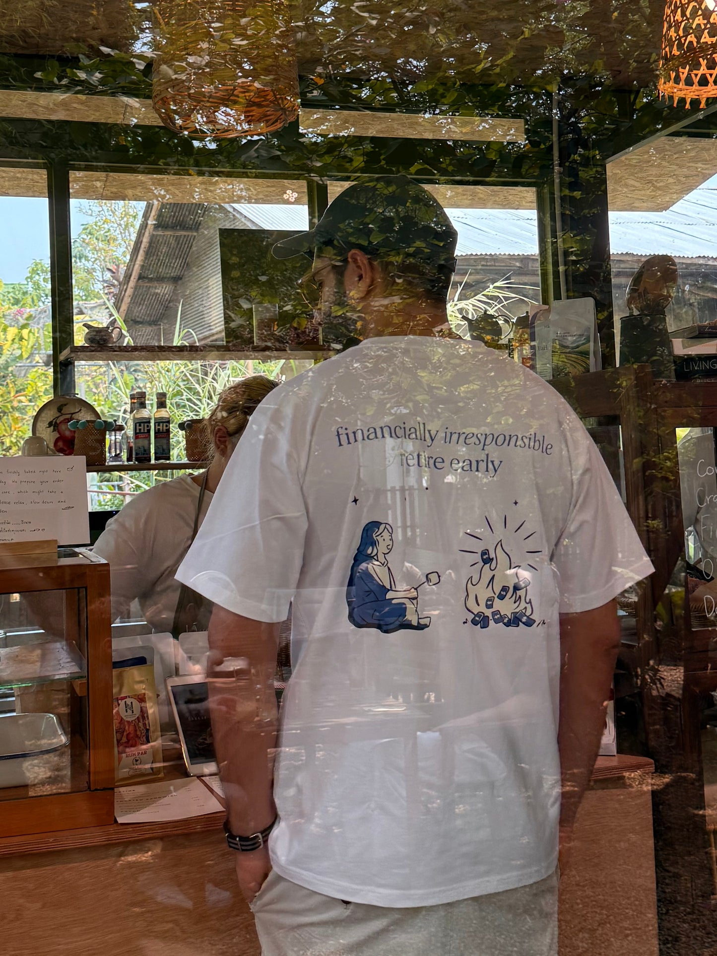 financially irresponsible retire early(f.i.r.e) graphic T-shirt