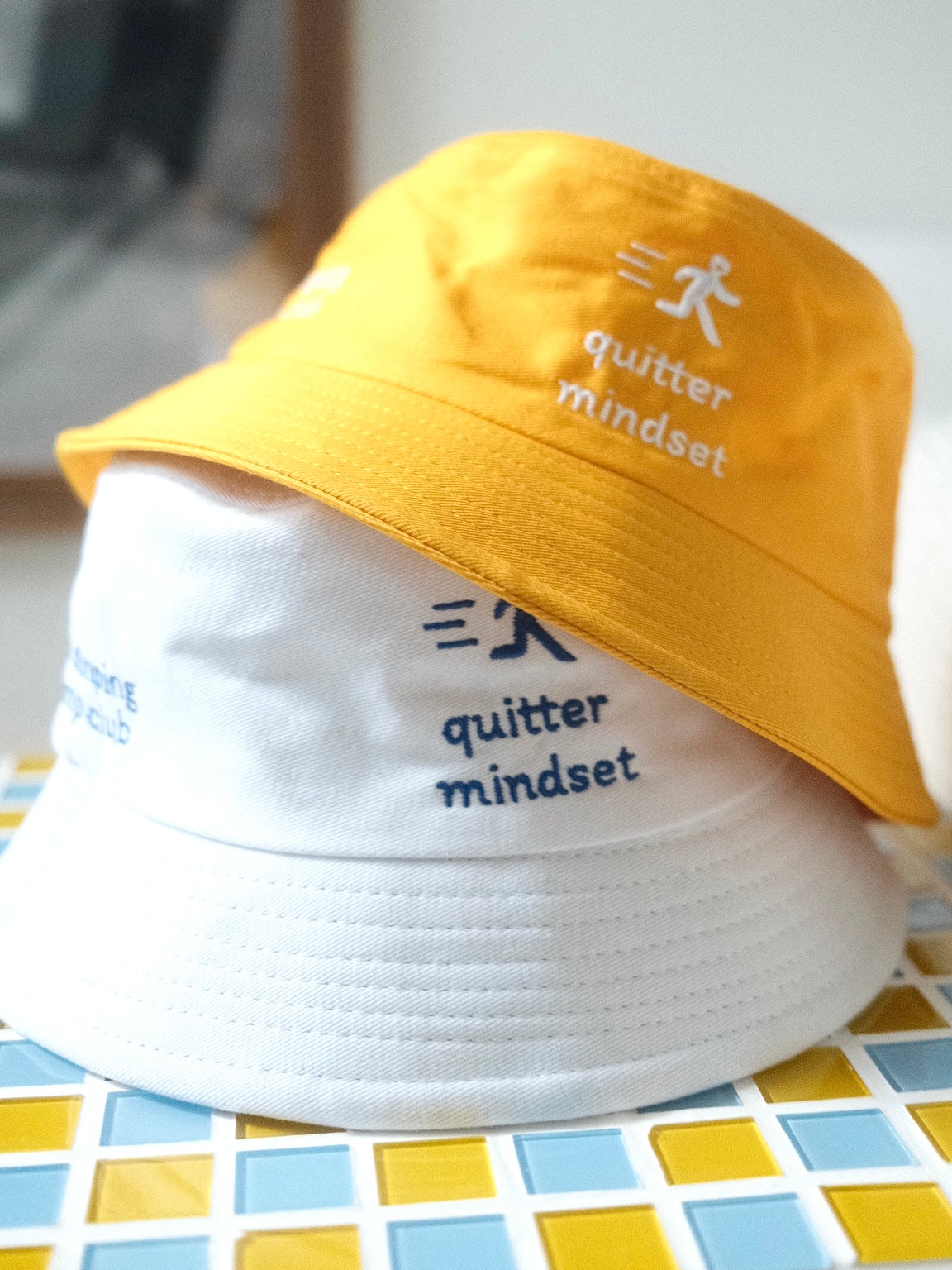 ‘Quitter mindset' embroidery bucket hat