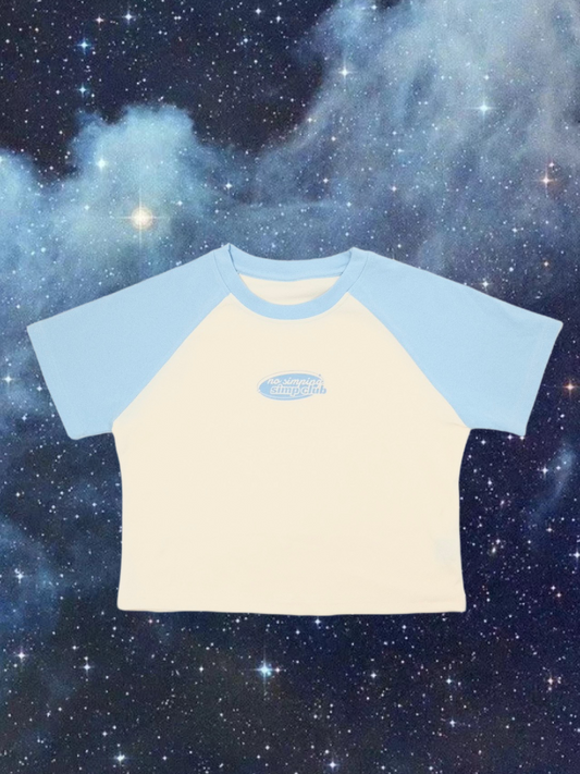 Two tone crop top | baby blue (Pre-order)