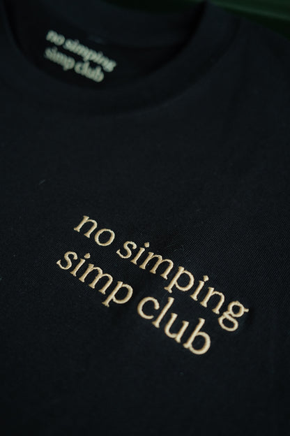 No simping simp club logo t-shirt | Black