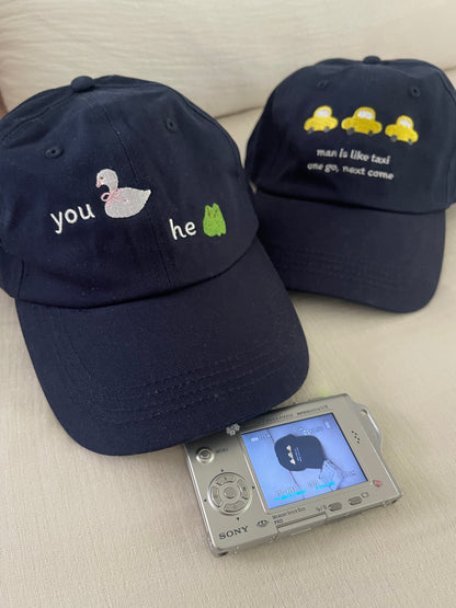 'man is like taxi' embroidery cap