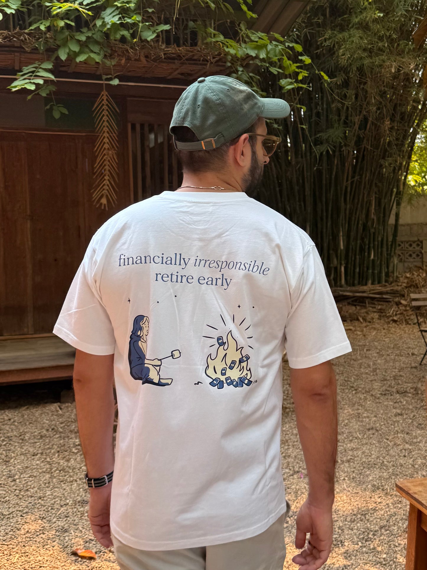 financially irresponsible retire early(f.i.r.e) graphic T-shirt (pre-order)